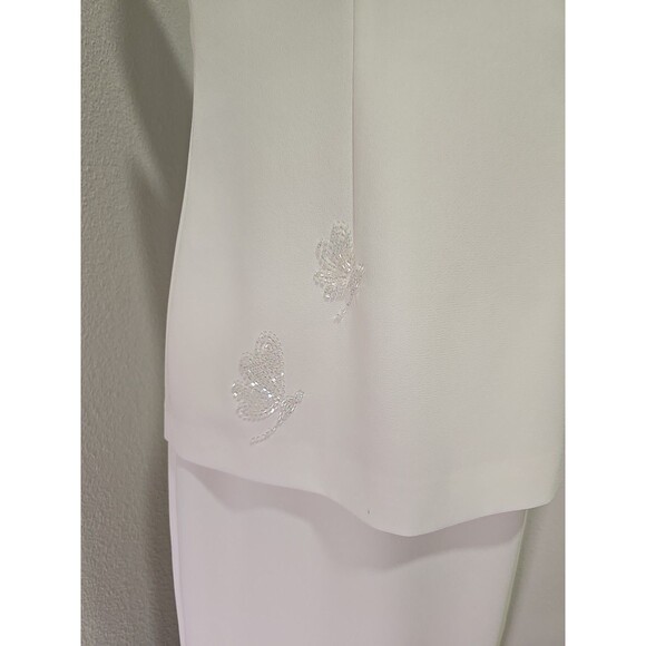 Vtg Jessica Howard Beaded White Long Dress Womens 8P Formal Wedding Sleeveless - Picture 3 of 6